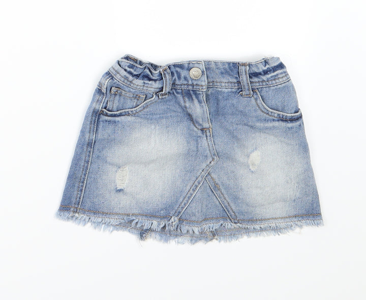 Denim & Co. Girls Blue Denim A-Line Skirt Size 3-4 Years