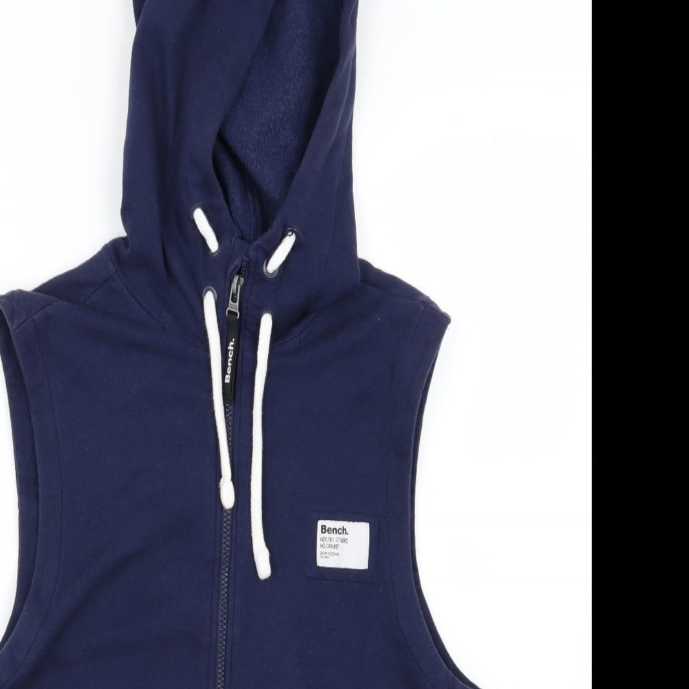 Bench Mens Blue  Jersey Full Zip Hoodie Size M