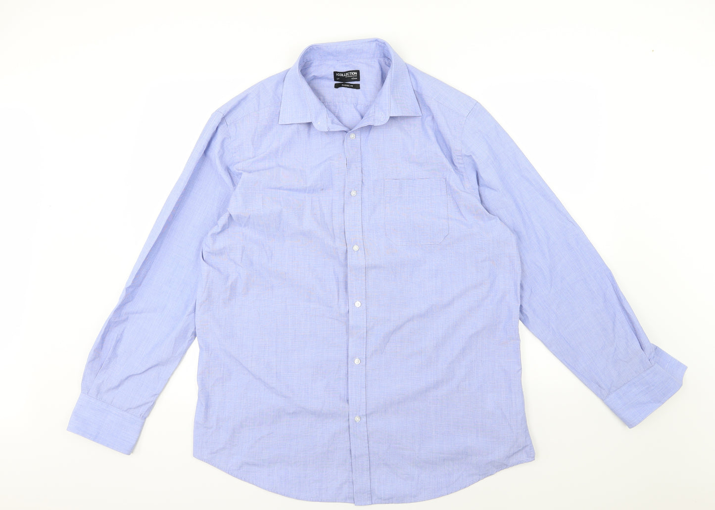 Debenhams Mens Blue  Woven  Dress Shirt Size 17