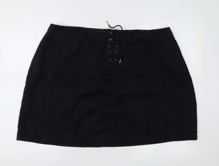So Fabulous Womens Black A-Line Skirt Size 40 in