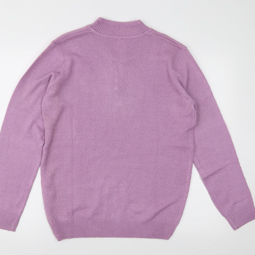Charmance Womens Purple  Knit Pullover Jumper Size 10