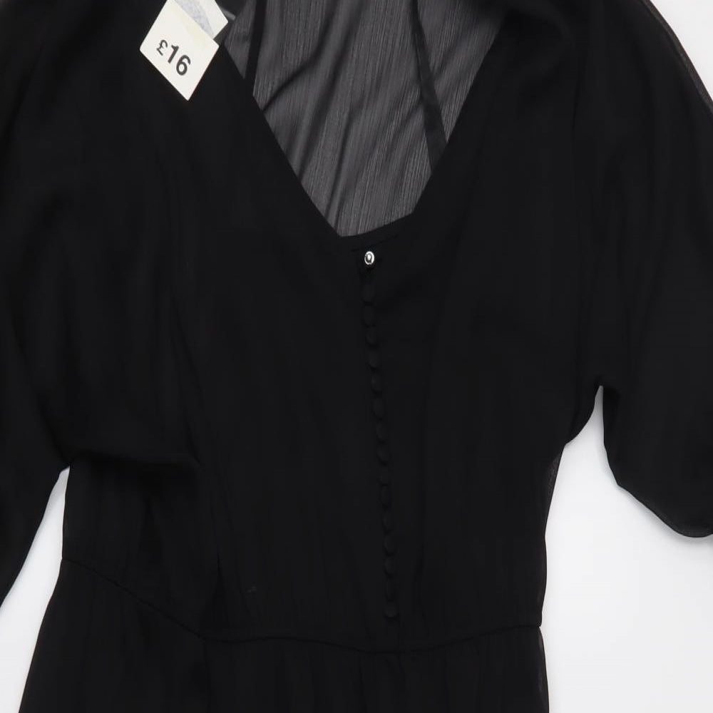 Papaya Womens Black  Chiffon Fit & Flare  Size 12