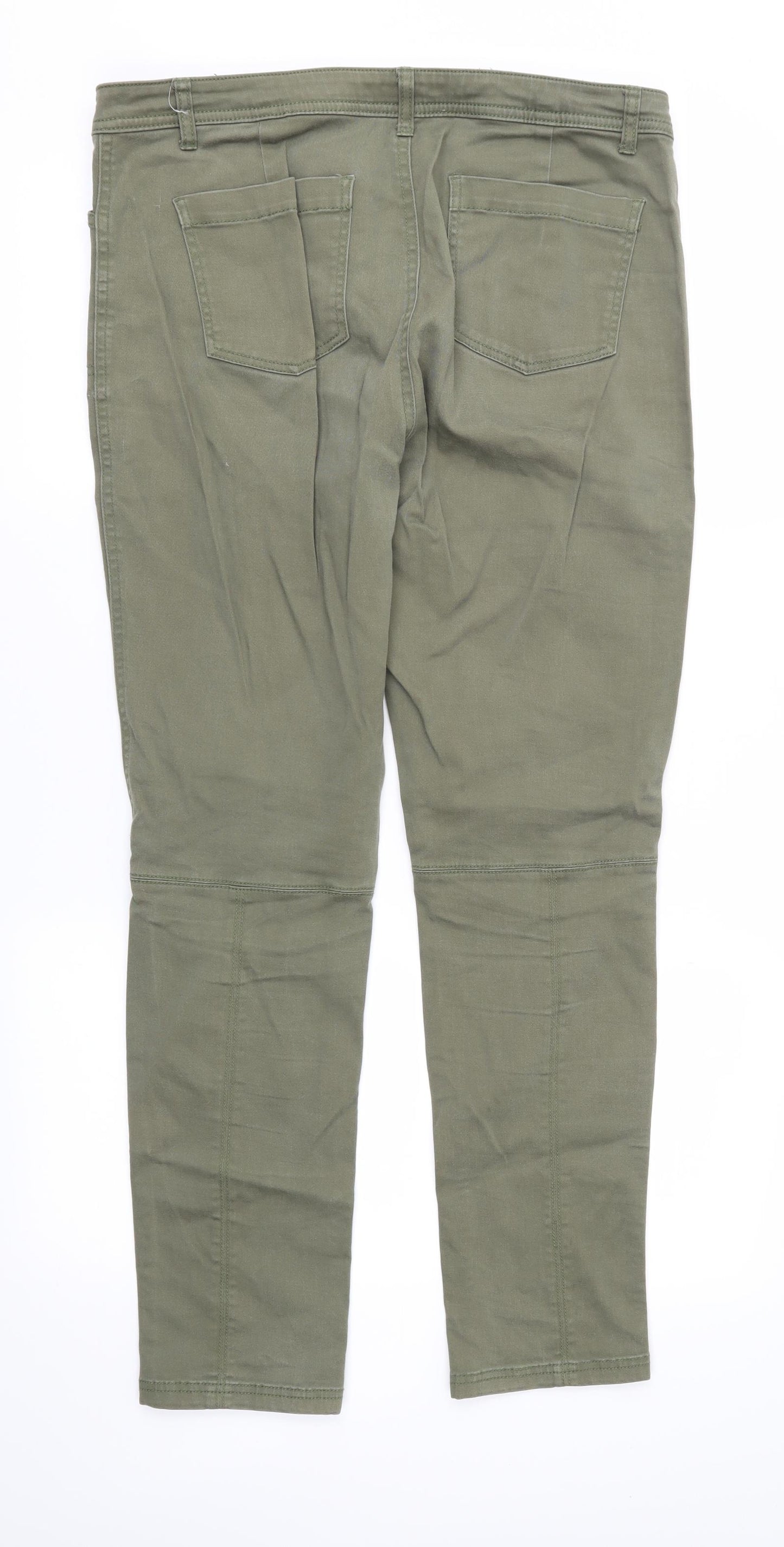 Peacocks Womens Green  Denim Straight Jeans Size 12 L28 in