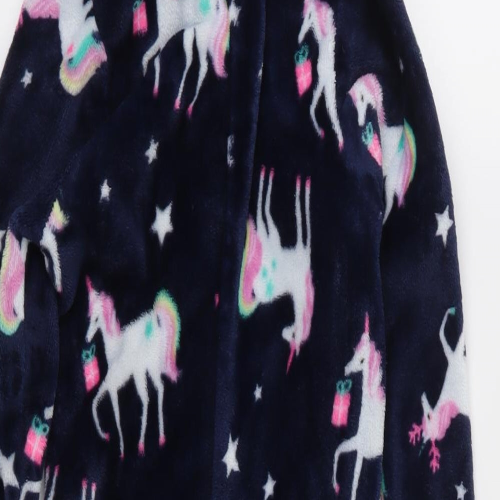 Matalan Girls Blue Geometric Fleece  One Piece Size 2-3 Years  - Unicorn