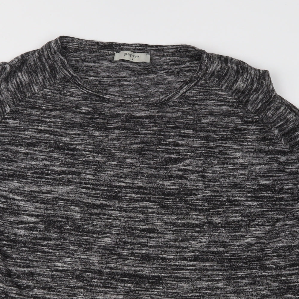 Papaya Womens Grey  Jersey Basic Blouse Size 14