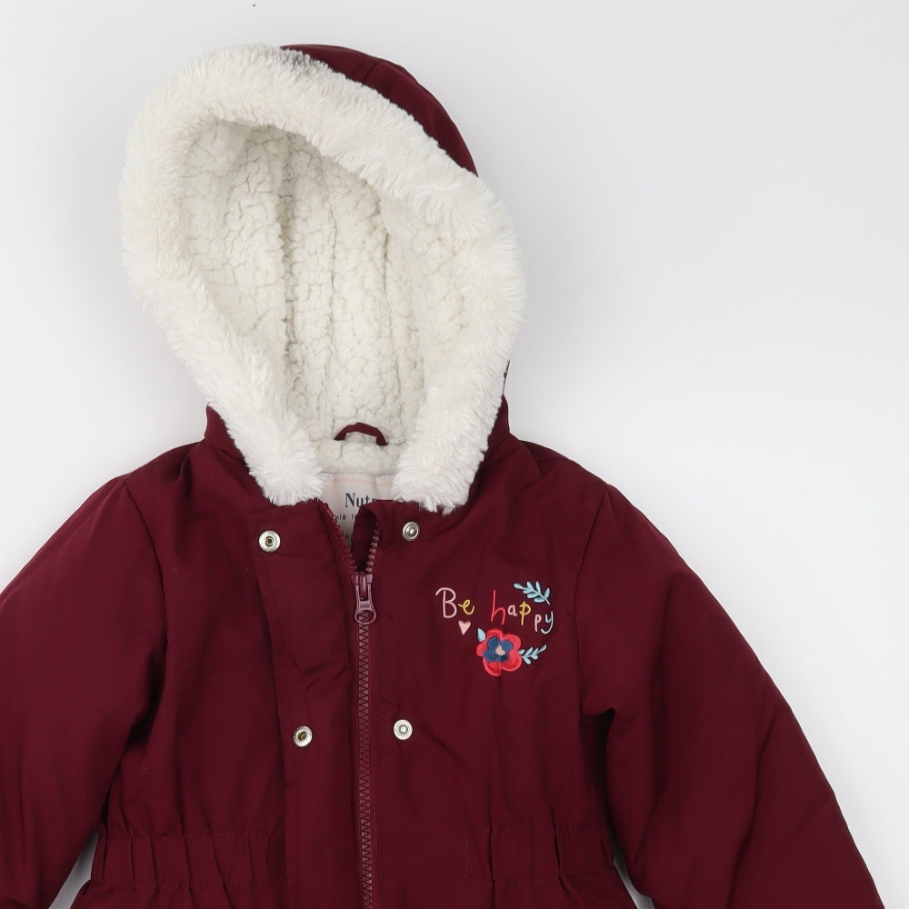 Nutmeg Girls Purple   Parka Coat Size 3-4 Years
