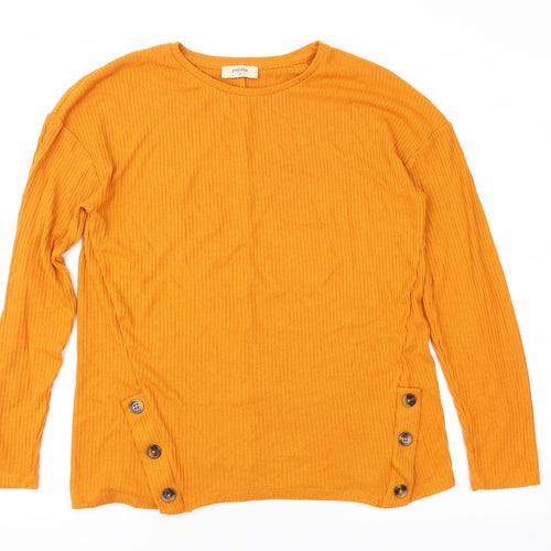 Papaya Womens Yellow  Knit Pullover Jumper Size 12