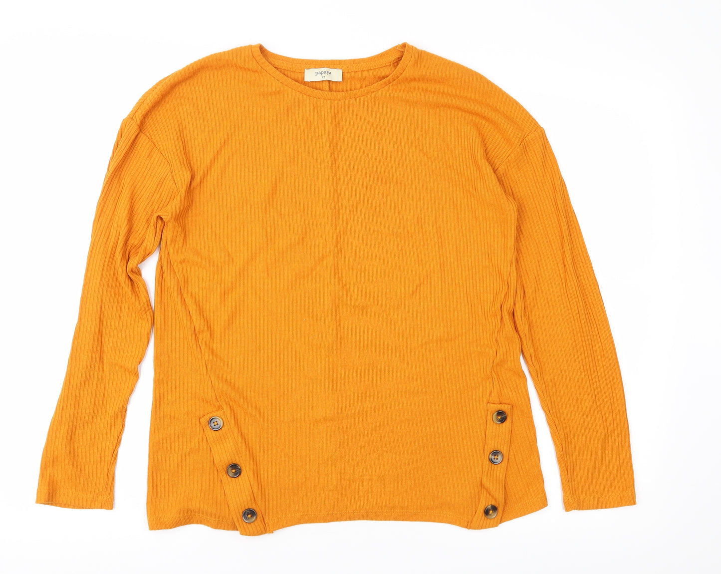 Papaya Womens Yellow  Knit Pullover Jumper Size 12