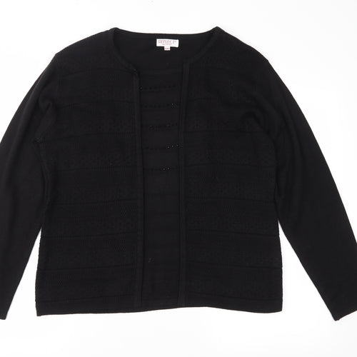 Reflect Womens Black  Knit Pullover Jumper Size L