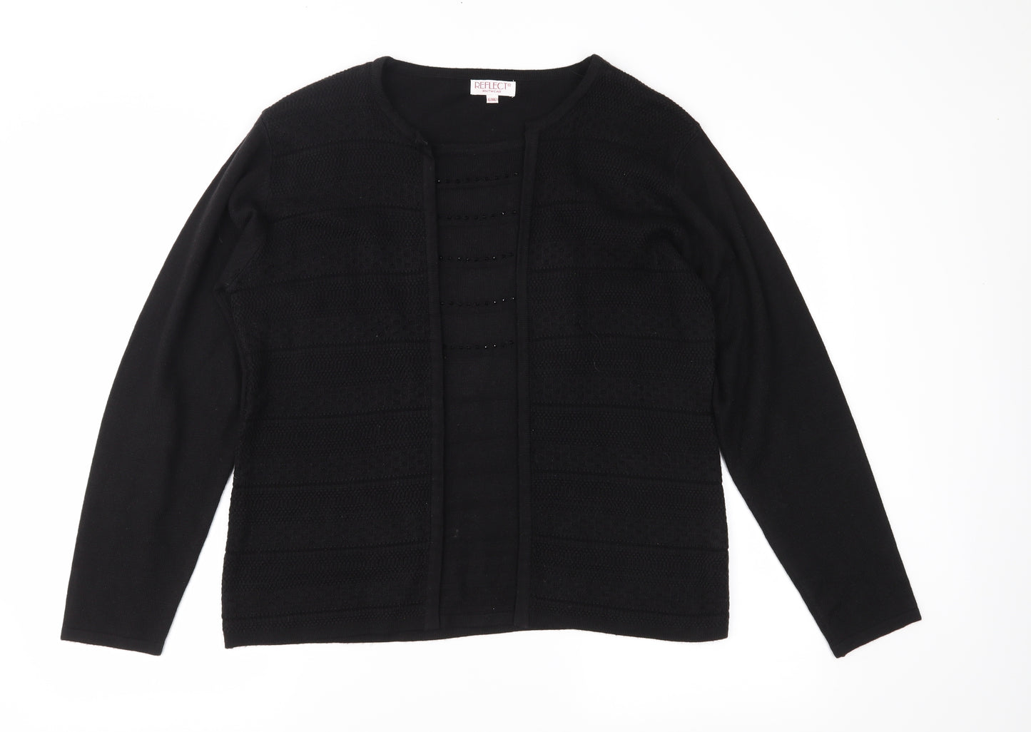 Reflect Womens Black  Knit Pullover Jumper Size L