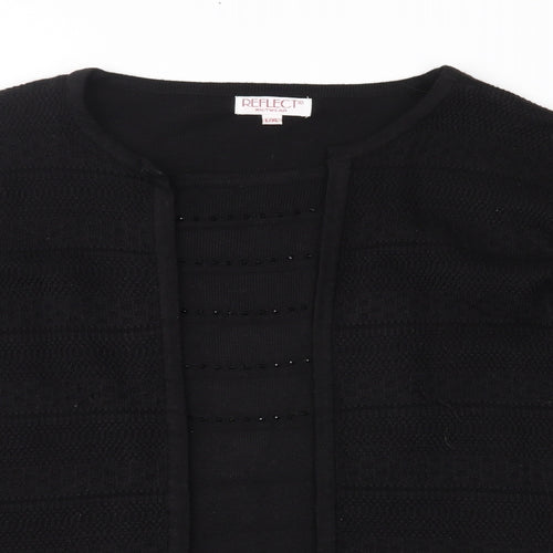 Reflect Womens Black  Knit Pullover Jumper Size L
