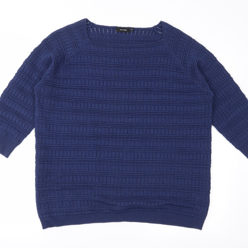 Mia Moda Womens Blue  Knit Pullover Jumper Size XL