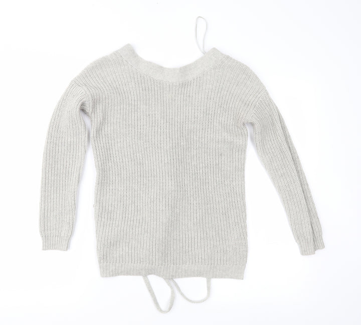 Primark Womens Grey Knit Pullover Jumper Size S