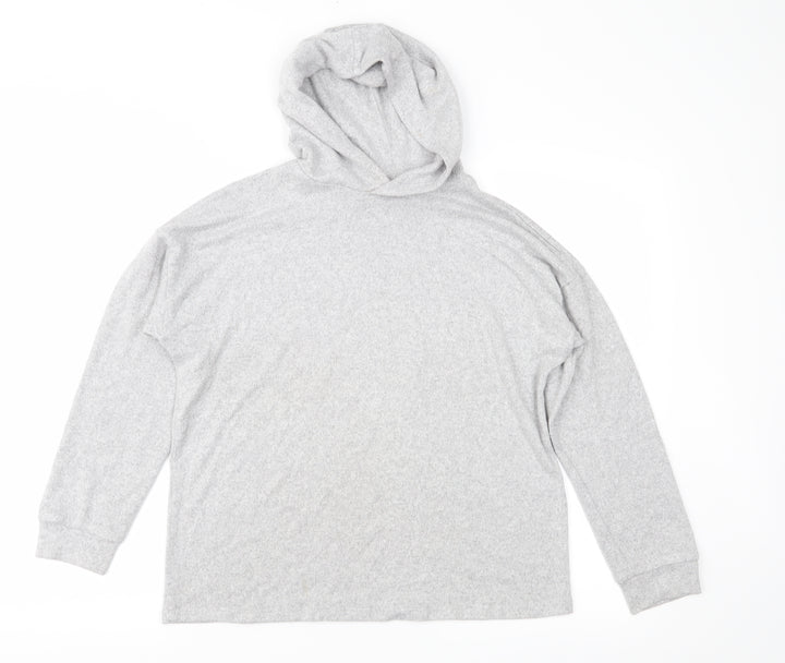 Marks and Spencer Girls Grey  Knit Pullover Hoodie Size 12-13 Years