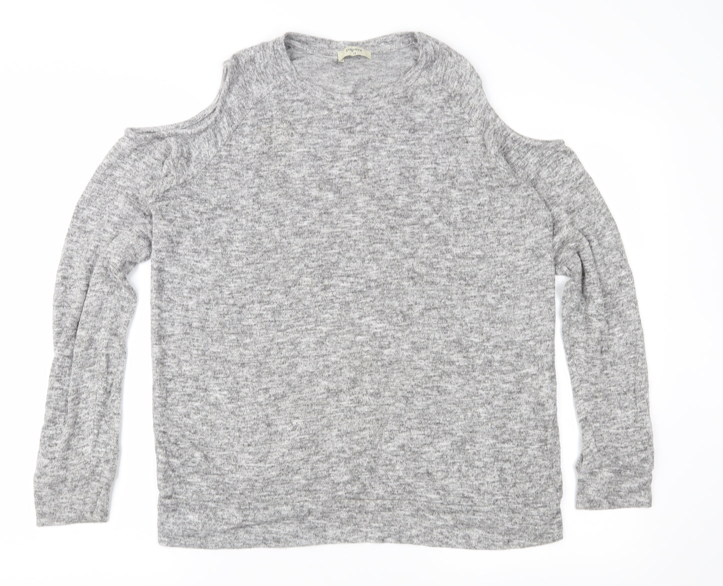 Papaya Womens Grey  Knit Pullover Jumper Size 14