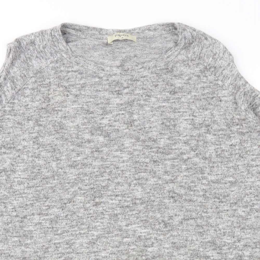 Papaya Womens Grey  Knit Pullover Jumper Size 14