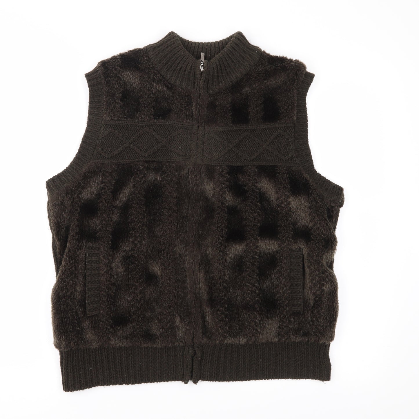 Klass Womens Brown  Knit Gilet Waistcoat Size L