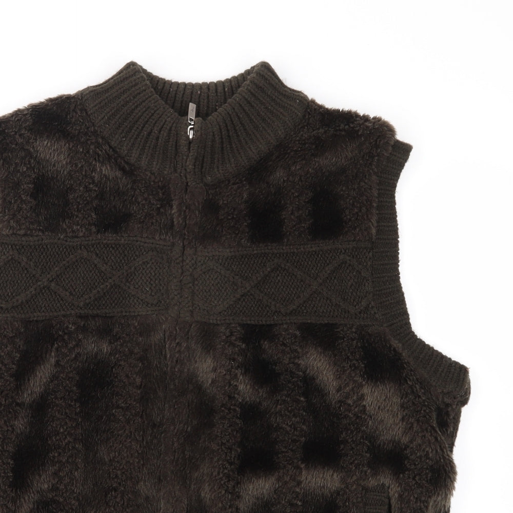 Klass Womens Brown  Knit Gilet Waistcoat Size L