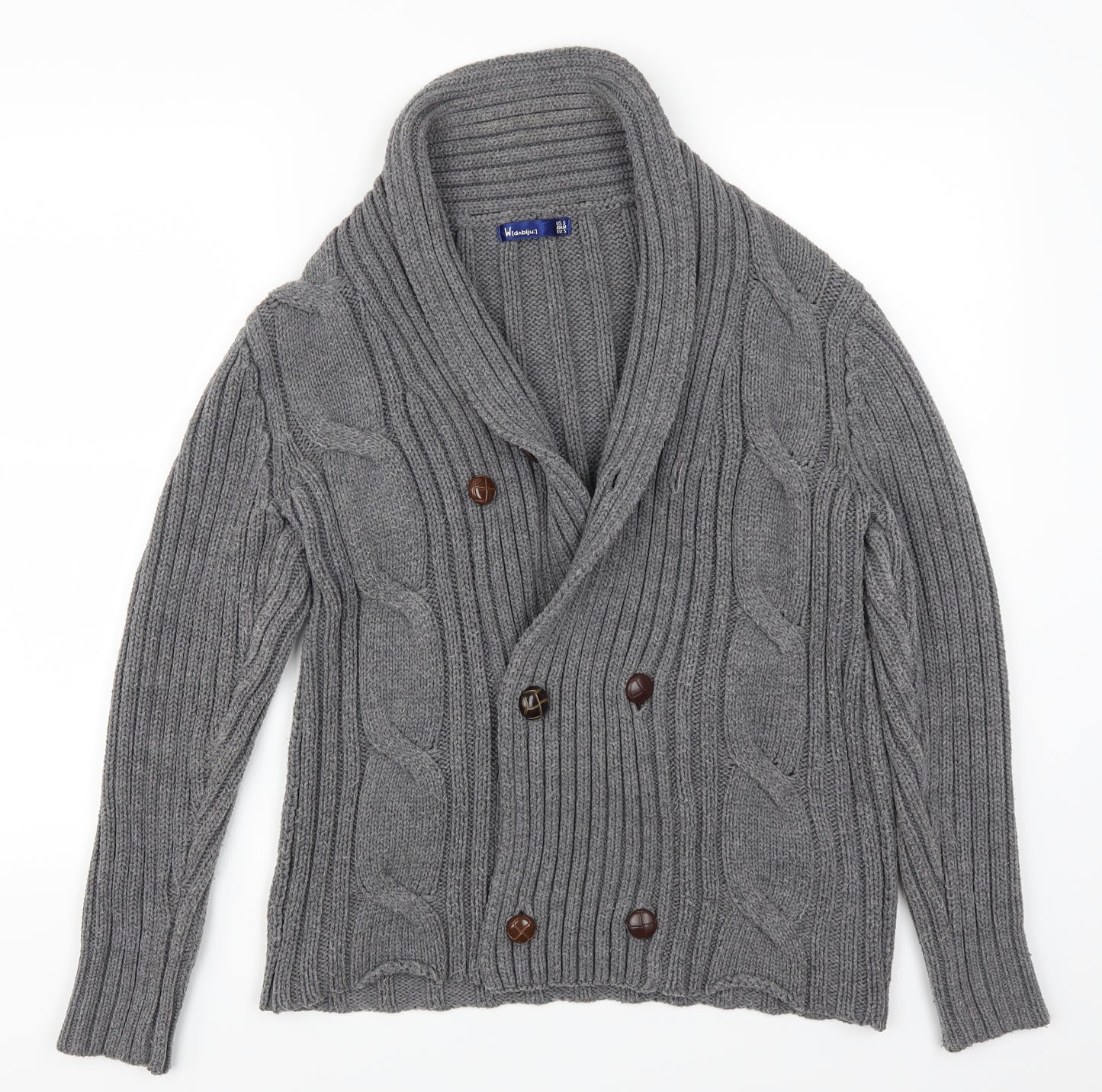 Preworn Mens Grey  Rayon Cardigan Jumper Size S