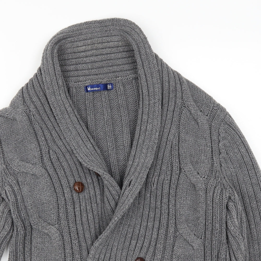 Preworn Mens Grey  Rayon Cardigan Jumper Size S