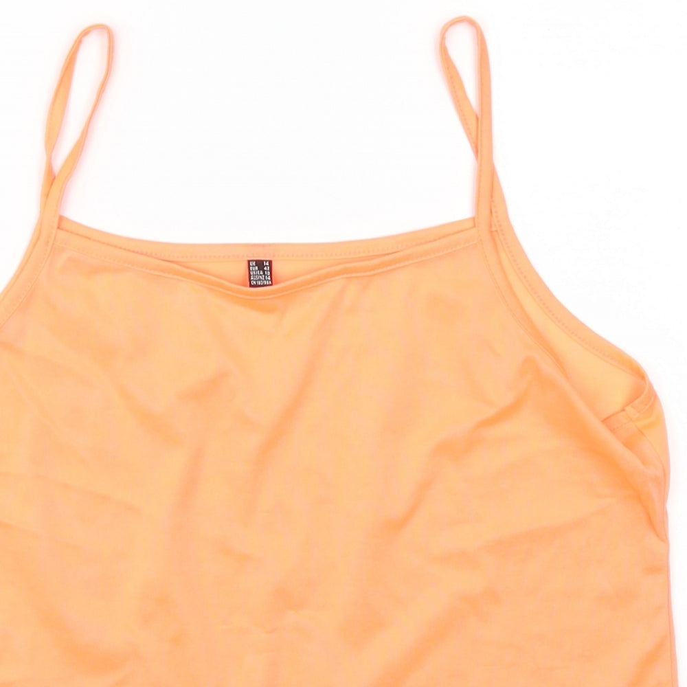 Preworn Womens Orange   Basic T-Shirt Size 14