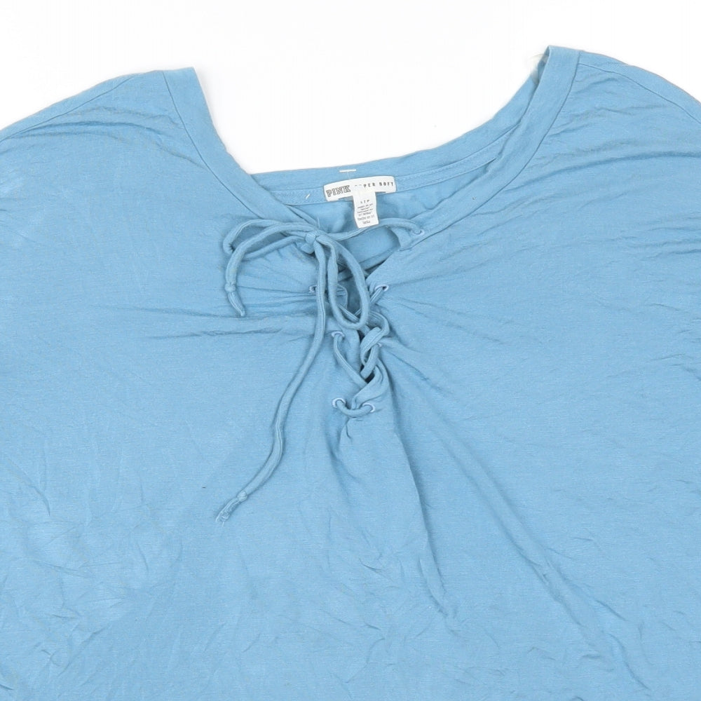 PINK Womens Blue   Basic T-Shirt Size S