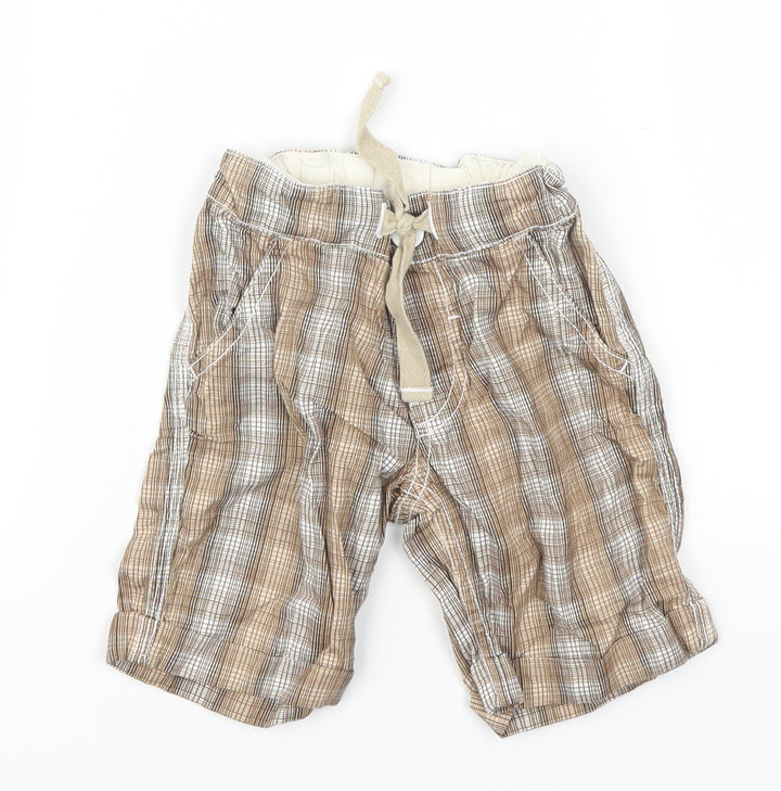 Mini Club Boys Brown Check Cropped Trousers Size 9-12 Months