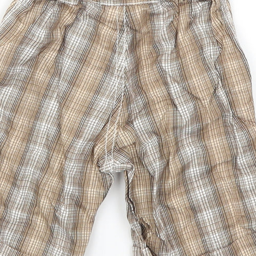 Mini Club Boys Brown Check  Cropped Trousers Size 9-12 Months