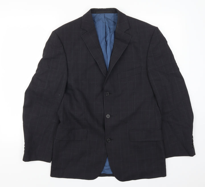 Marks and Spencer Mens Grey Check Jacket Suit Jacket Size 38