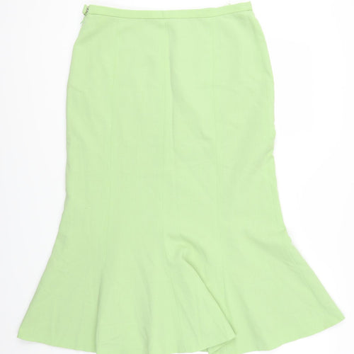 Preworn Womens Green   Trumpet Skirt Size 34 in