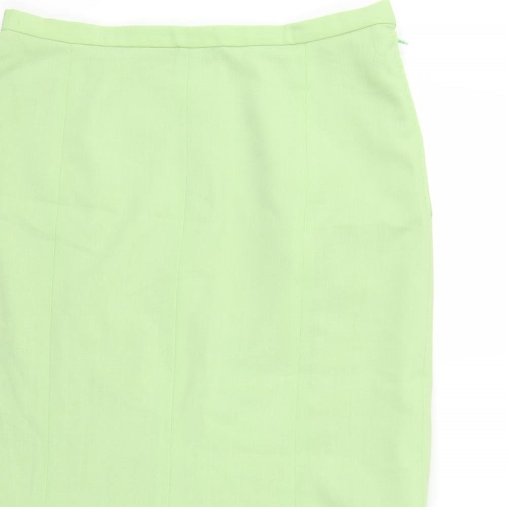 Preworn Womens Green   Trumpet Skirt Size 34 in
