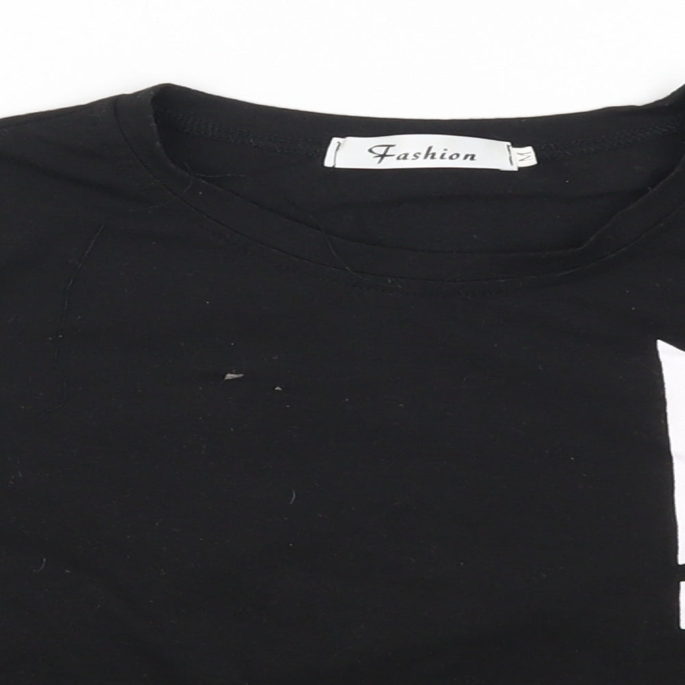 Fashion Womens Black   Cropped T-Shirt Size M  - BTS