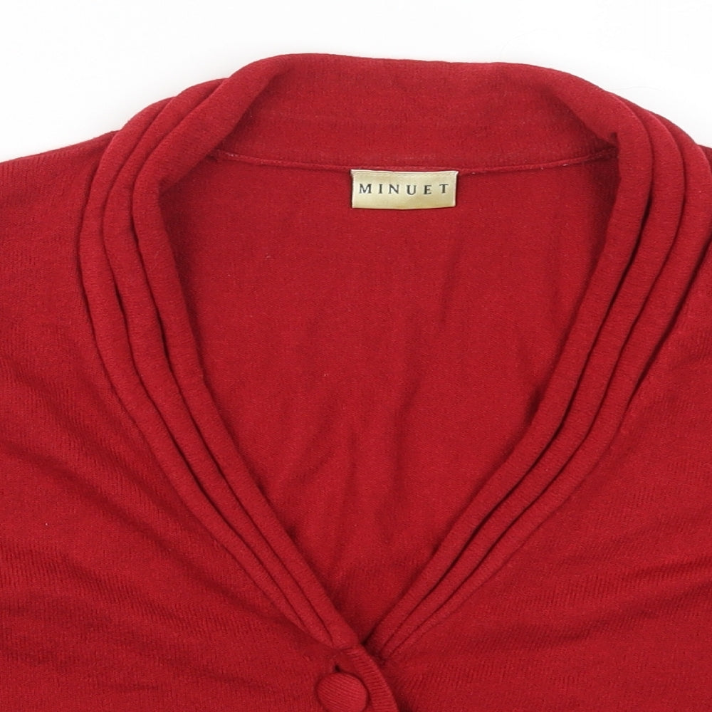 Minuet Womens Red   Cardigan Jumper Size 18