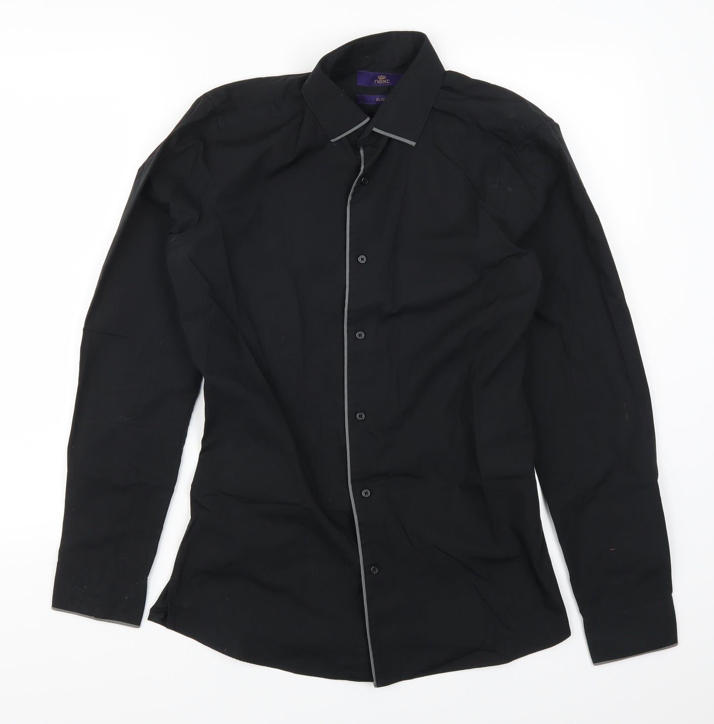 NEXT Mens Black    Button-Up Size 14.5