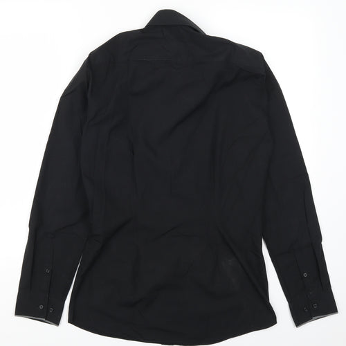 NEXT Mens Black    Button-Up Size 14.5