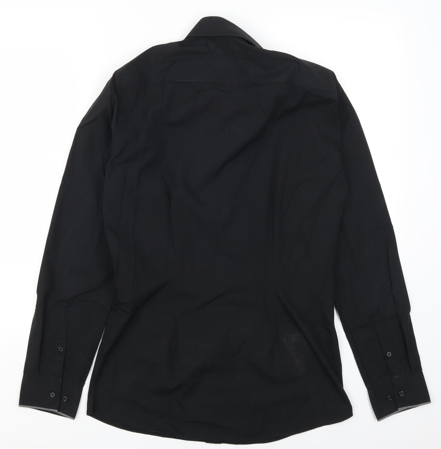 NEXT Mens Black    Button-Up Size 14.5