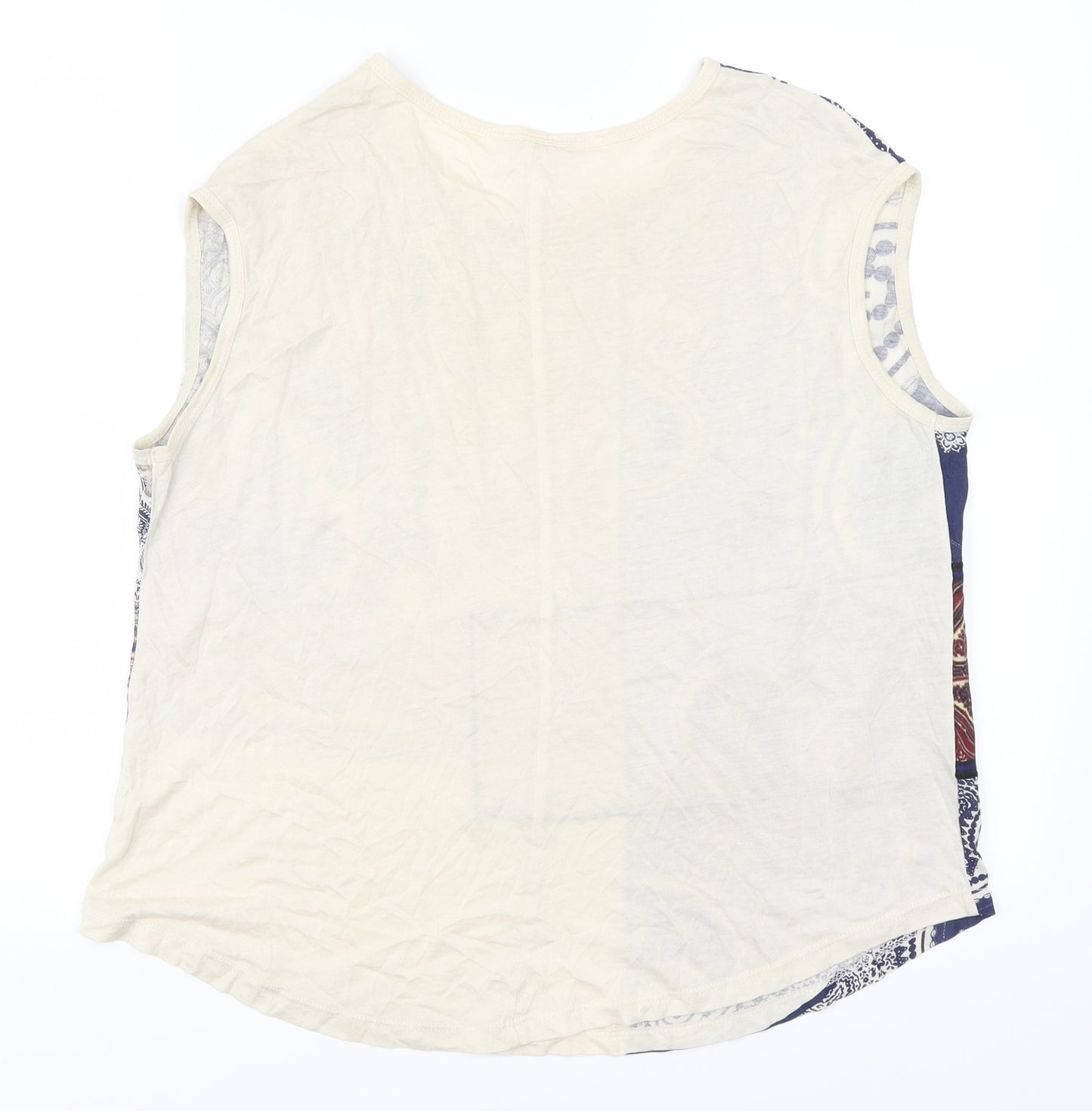 Stradivarius Womens Beige Geometric  Basic T-Shirt Size S