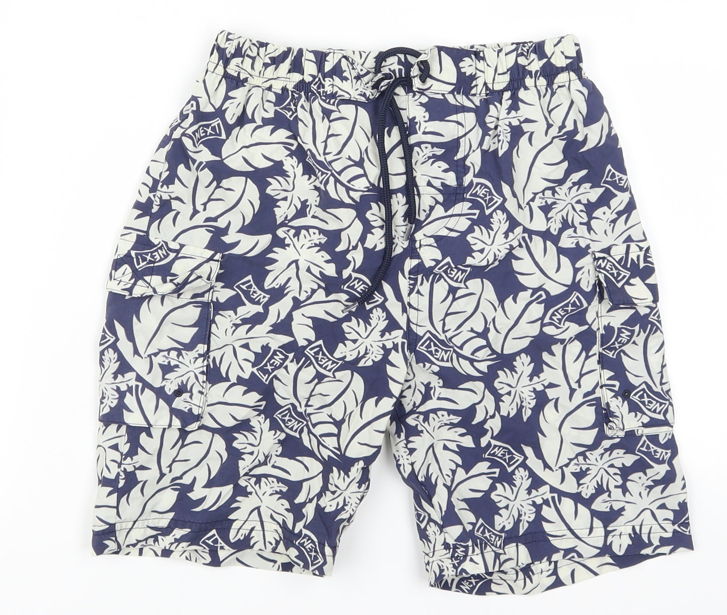 NEXT Girls Blue Floral  Paperbag Shorts Size 5-6 Years - Palm Leaves
