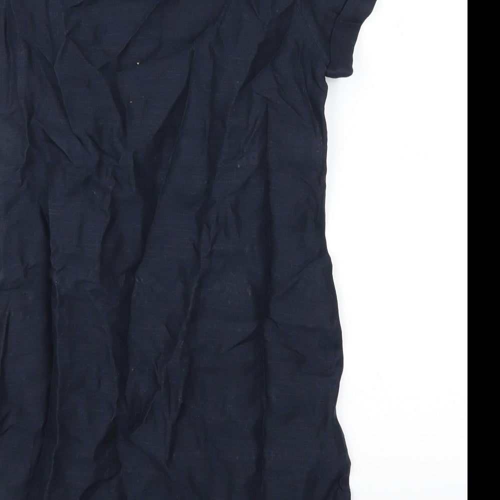 White Stuff Womens Blue Geometric  T-Shirt Dress  Size 8