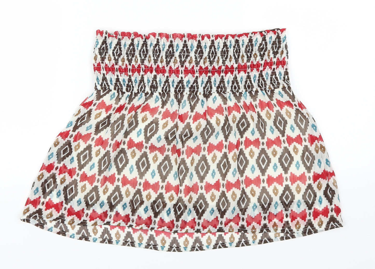Palegizia Womens Brown Geometric  Skater Skirt Size S