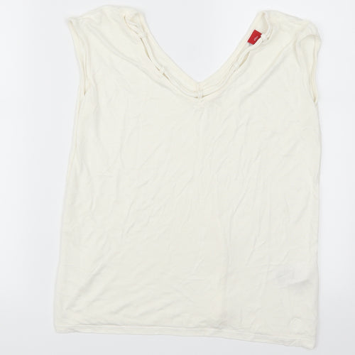 S. Oliver Womens White   Basic T-Shirt Size 10