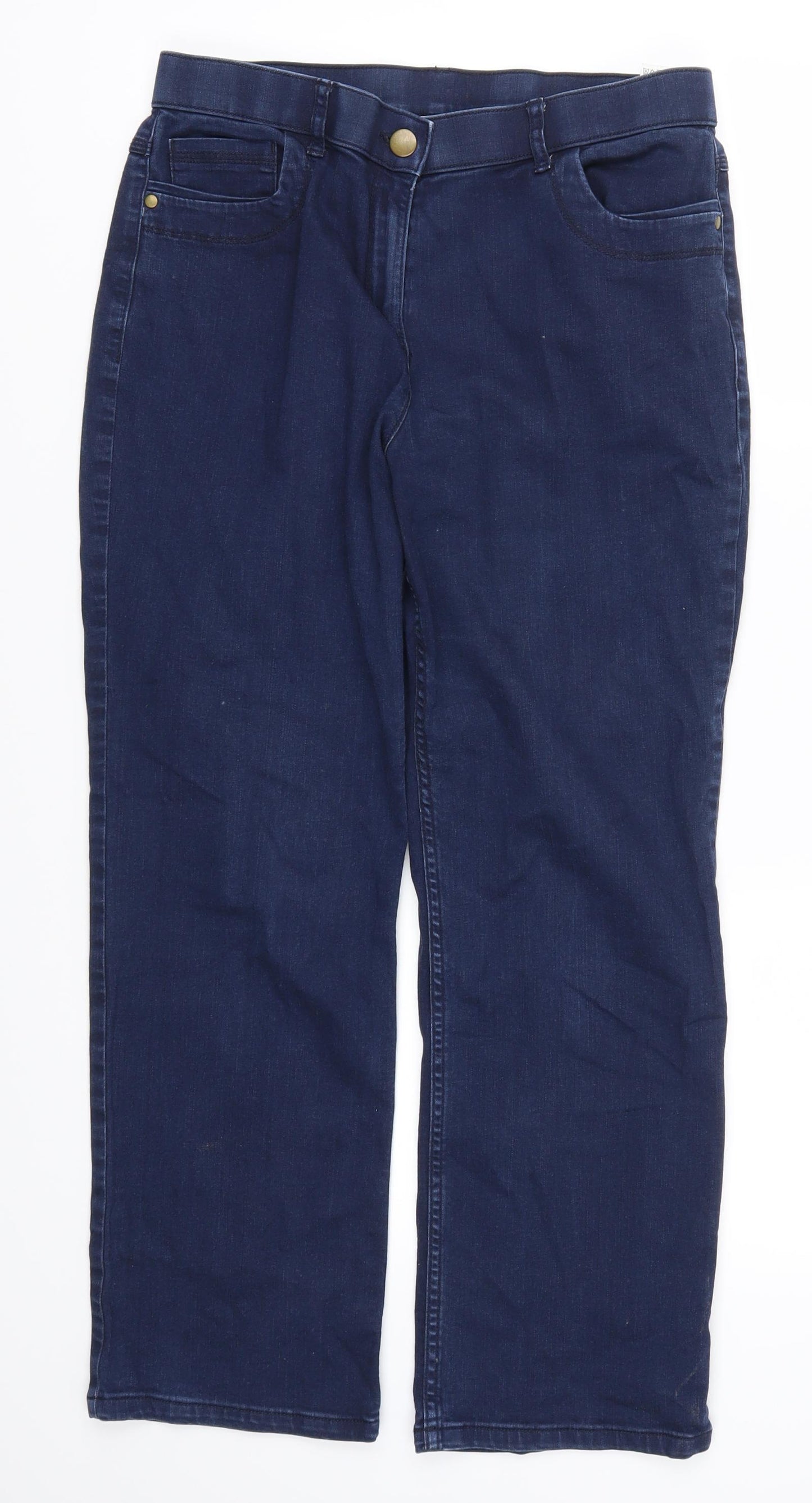 Marks and Spencer Womens Blue  Denim Straight Jeans Size 12 L26 in