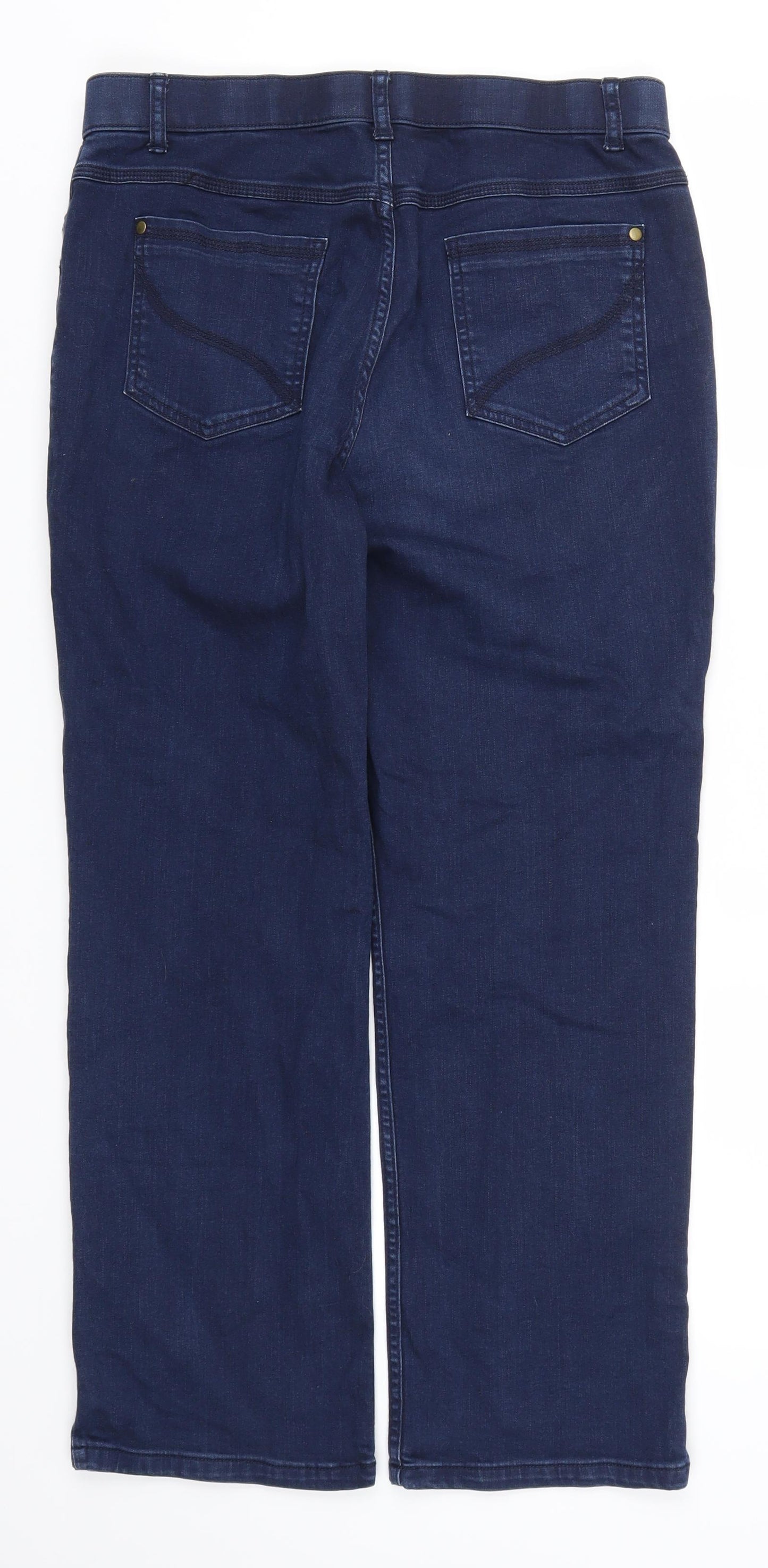 Marks and Spencer Womens Blue  Denim Straight Jeans Size 12 L26 in