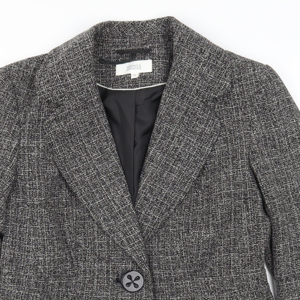 Marks and Spencer Womens Grey   Jacket Suit Jacket Size 12