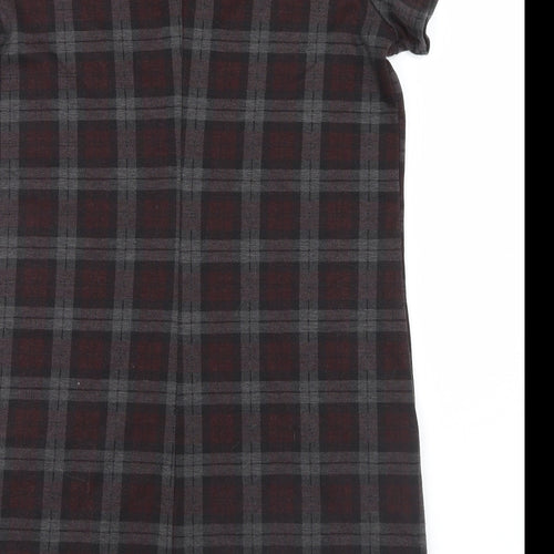 New Look Womens Grey Check  Shirt Dress  Size 8