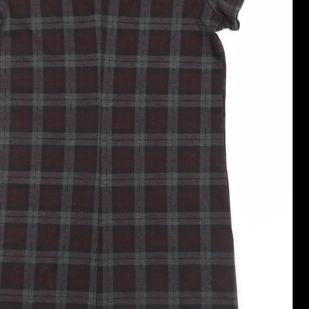 New Look Womens Grey Check  Shirt Dress  Size 8