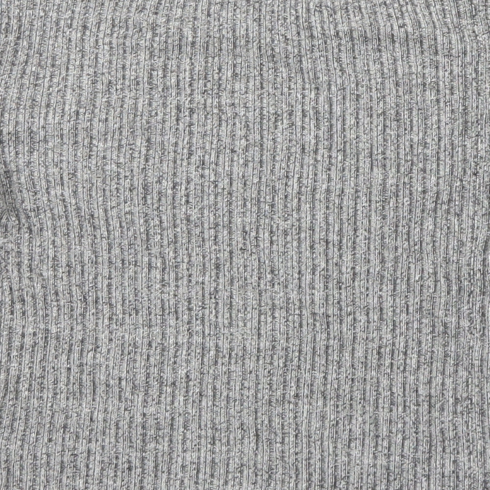 River Island Womens Grey  Knit Cropped T-Shirt Size 12