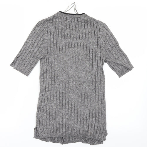 Marks and Spencer Womens Grey  Knit Basic T-Shirt Size 8