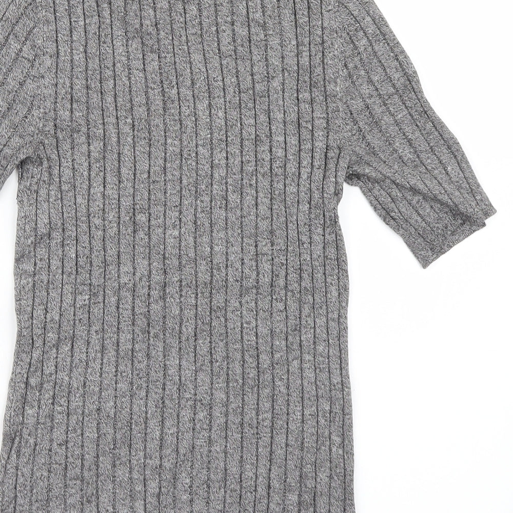 Marks and Spencer Womens Grey  Knit Basic T-Shirt Size 8