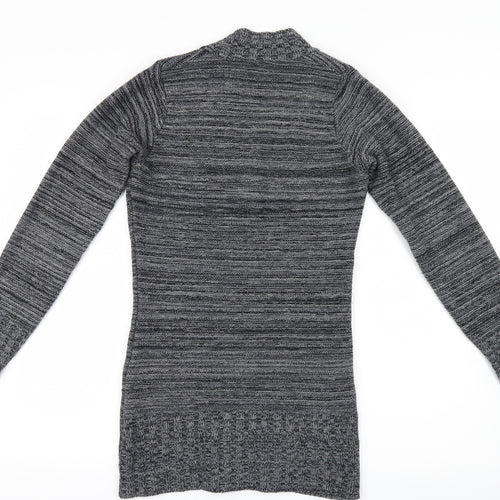 Logo Womens Grey  Knit Pullover Jumper Size M